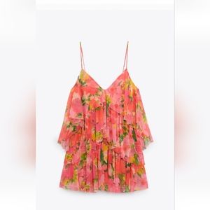 NWT PRINTED TULLE DRESS